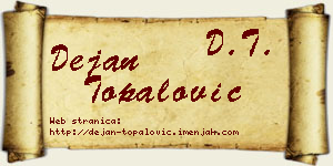 Dejan Topalović vizit kartica
